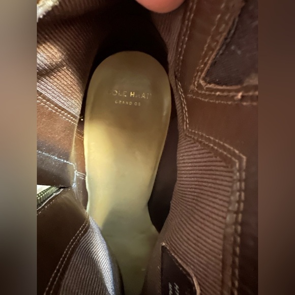 Cole Haan Auden Waterproof Leather Ankle‎ 3” Wedge Zip Bootie Size 11 Brown - Picture 6 of 8